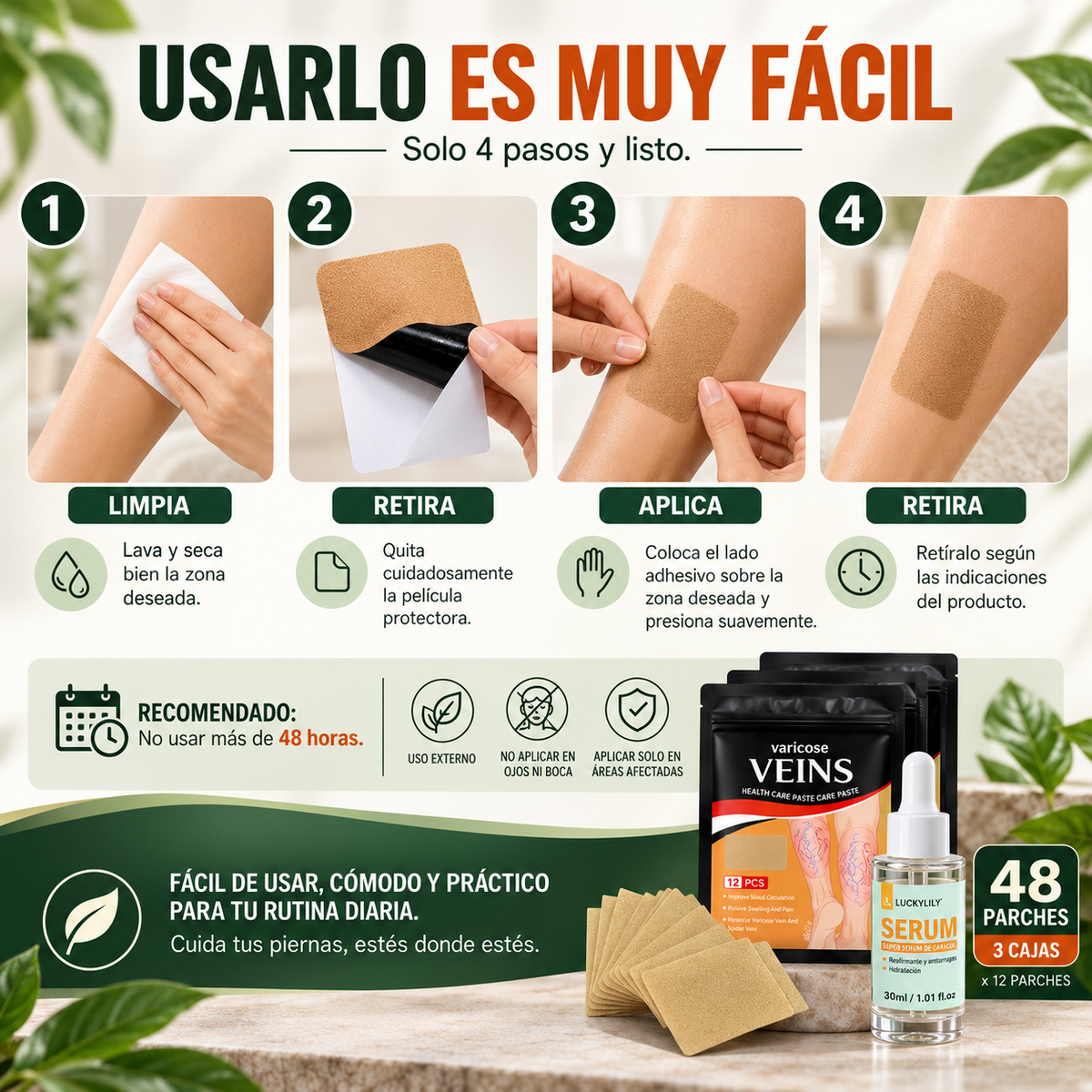 Varelia™ | Tratamiento de Cuidado para Piernas | Alivia la Pesadez y Mejora la Apariencia de tu Piel