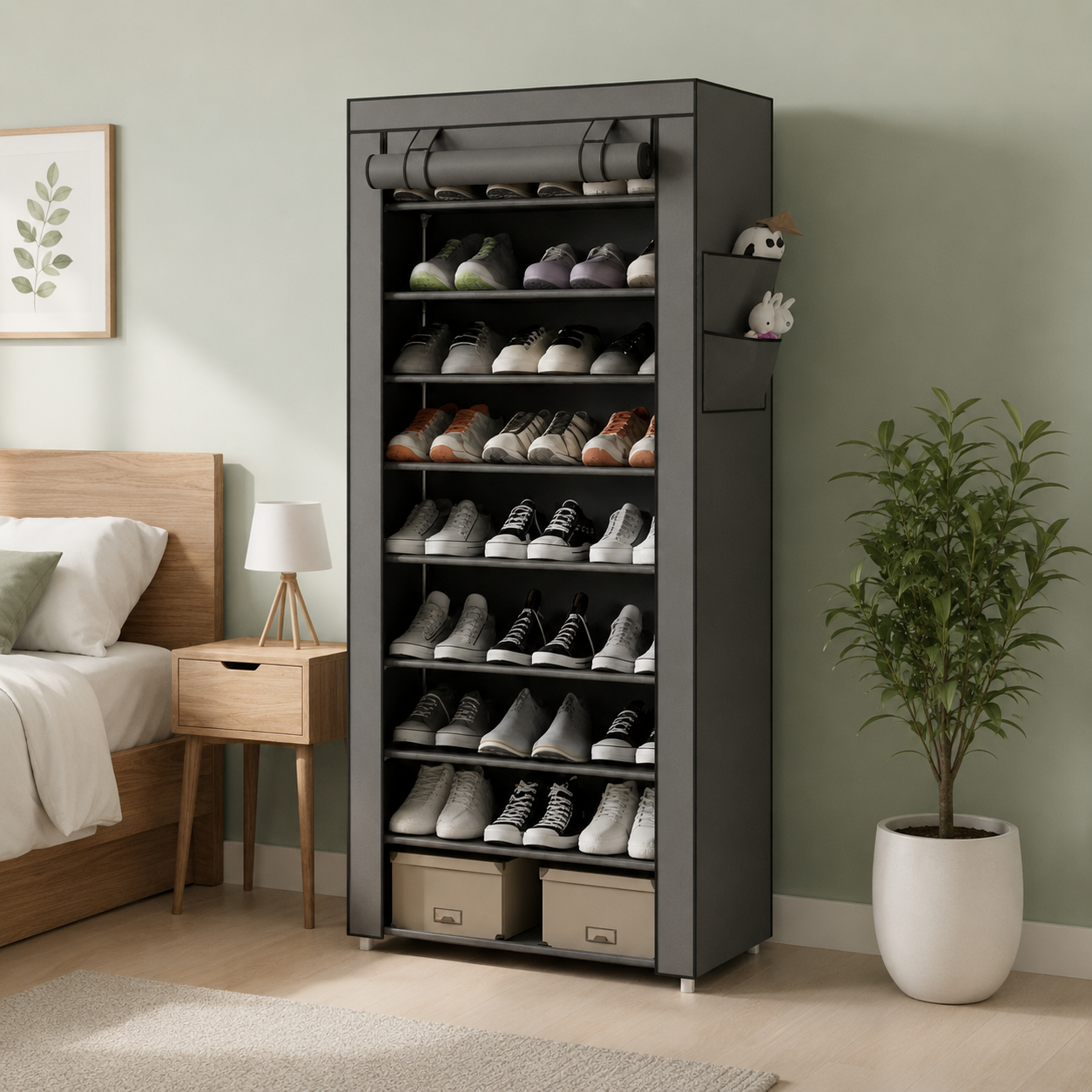 ShoeNine™ Zapatero de 9 Niveles | Protege y Organiza Tu Calzado