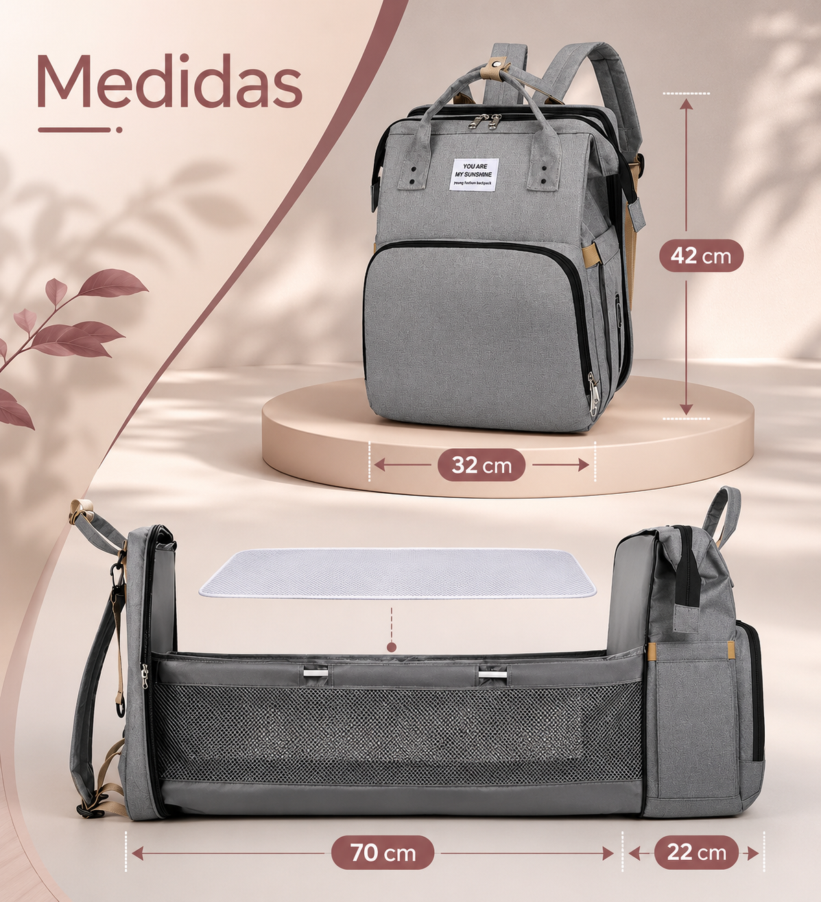 Momi™ | Pañalera 3 en 1 – Sal de casa preparada para todo