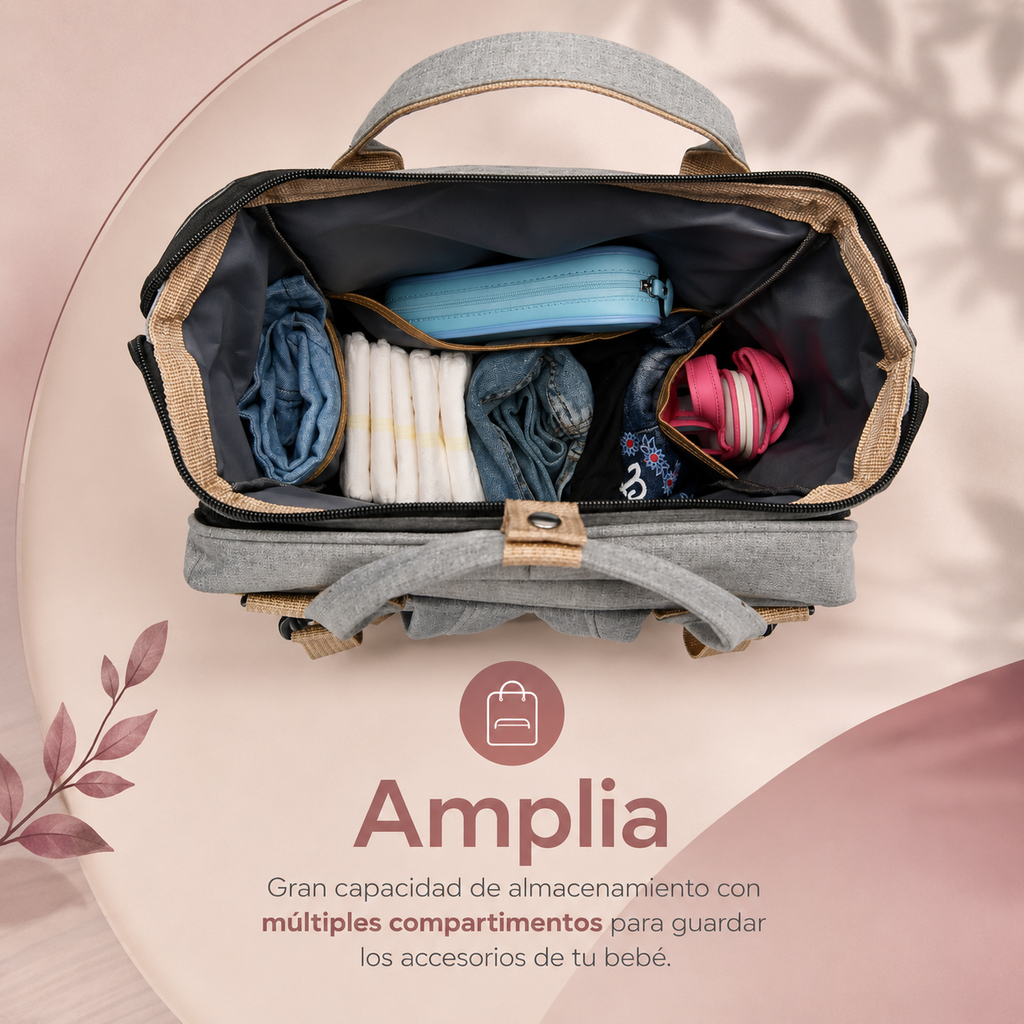 Momi™ | Pañalera 3 en 1 – Sal de casa preparada para todo
