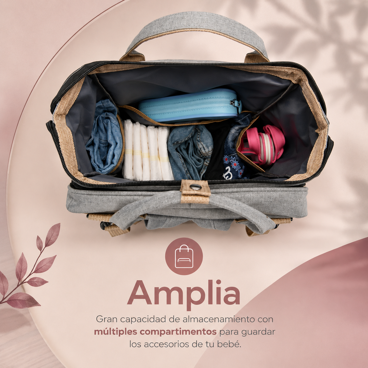 Momi™ | Pañalera 3 en 1 – Sal de casa preparada para todo