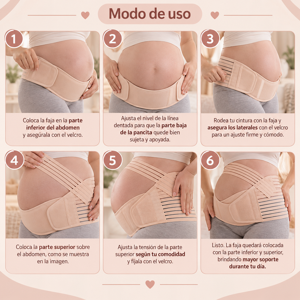 Amora™ | Faja de Soporte para Embarazo | Alivia la Presión y el Peso en tu Espalda