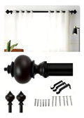 Cortinero extensible de metal negro, de 80 cm a 2.4 m