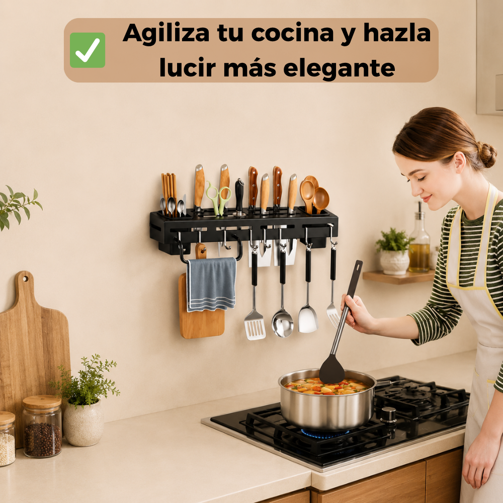 FlexiRack™ Rack de Utensilios | Agilidad y Elegancia en tu Cocina