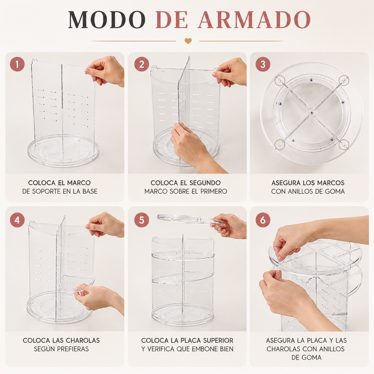 Auralis™ Organizador Giratorio de Maquillaje | Orden y Elegancia en Segundos