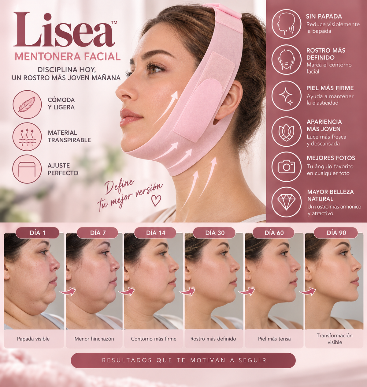 Lisea™ | Tratamiento Reafirmante 2 en 1 | Devuélvele Firmeza y Juventud a tu Rostro