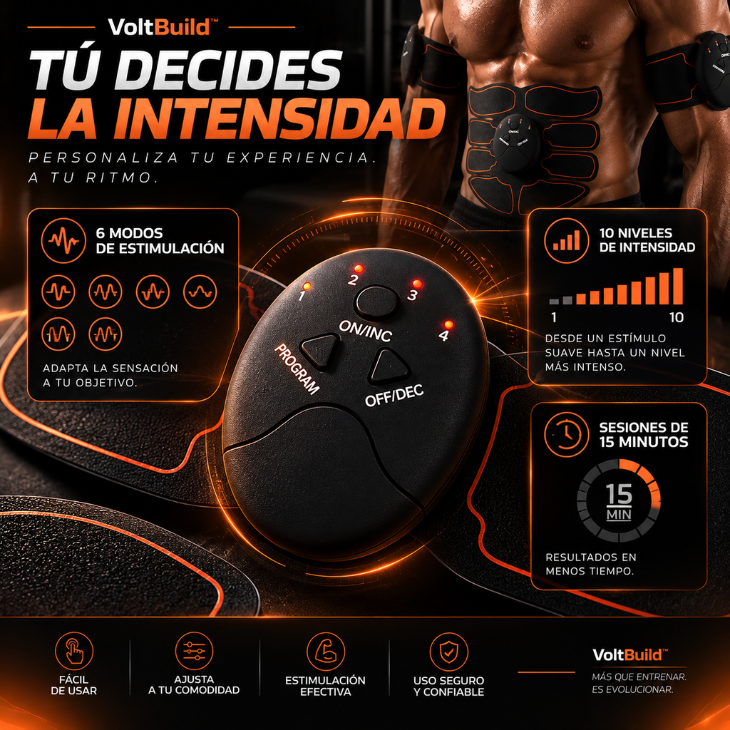 VoltBuild™ | Tonificador Electrónico | Esculpe y define tu figura